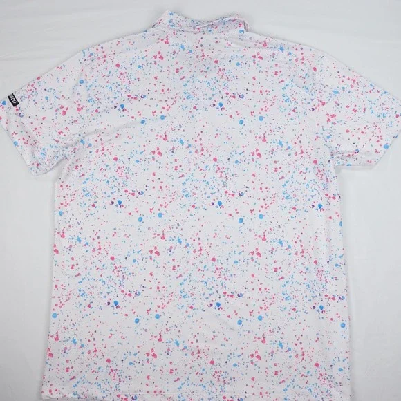 Shank It Golf Polo Men's 2XL XXL Paint Splatter Performance Stretch - Picture 11 of 16
